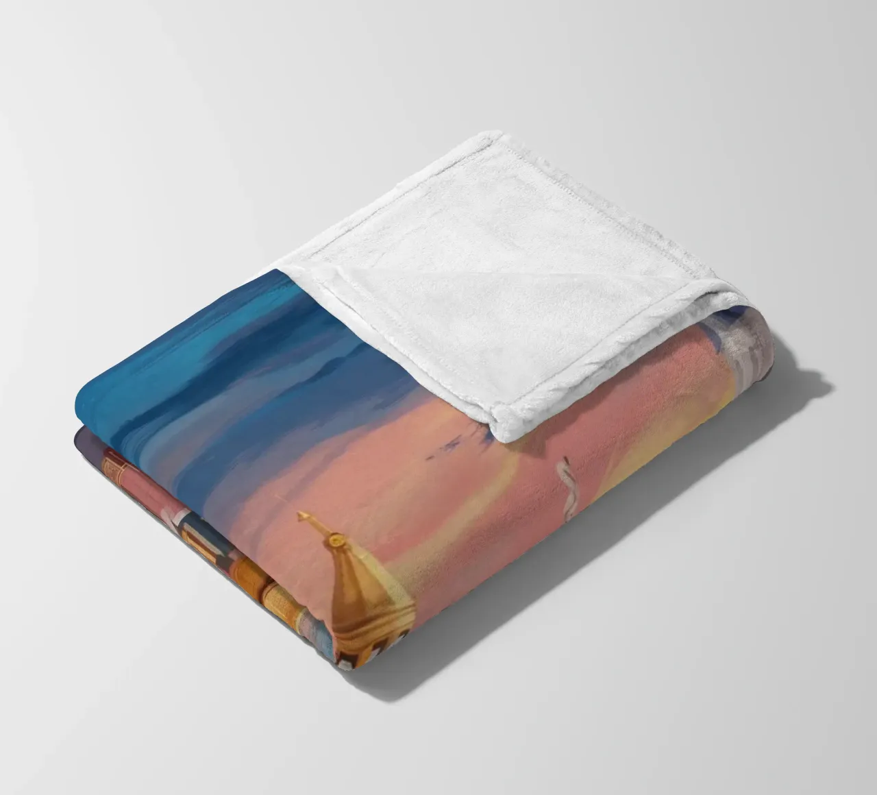 Vergoldeter Tempel Dämmerung Fleecedecke von Silk Palette