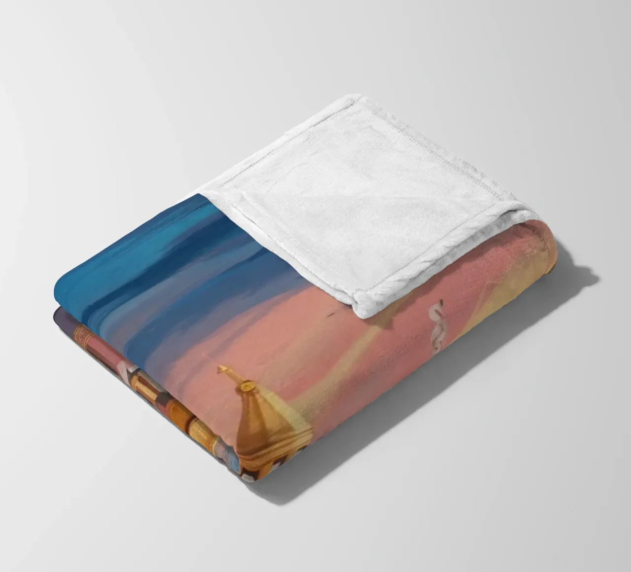 Vergoldeter Tempel Dämmerung Fleecedecke von Silk Palette