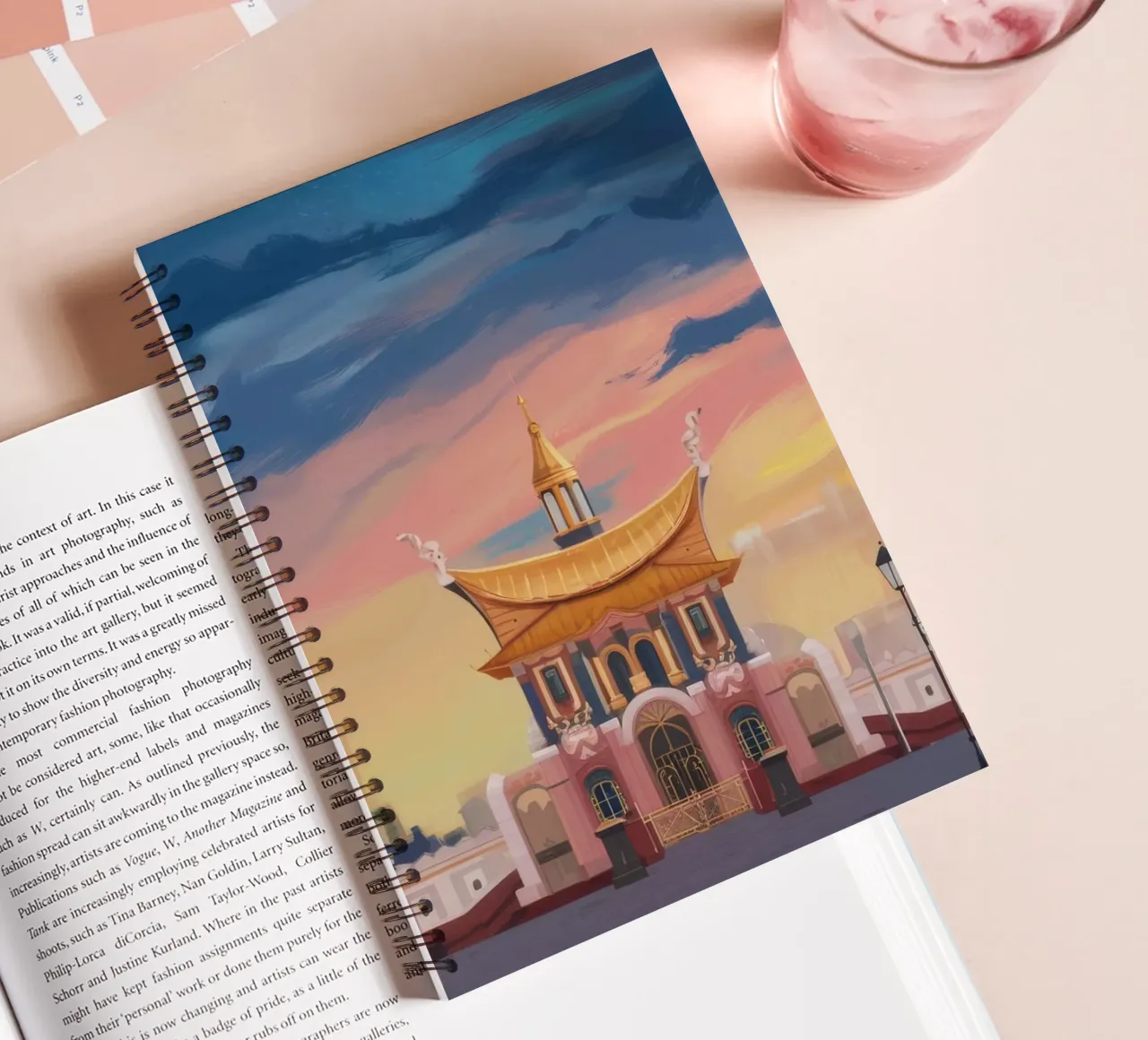 Gilded Temple Twilight spiral notebook by Silk Palette