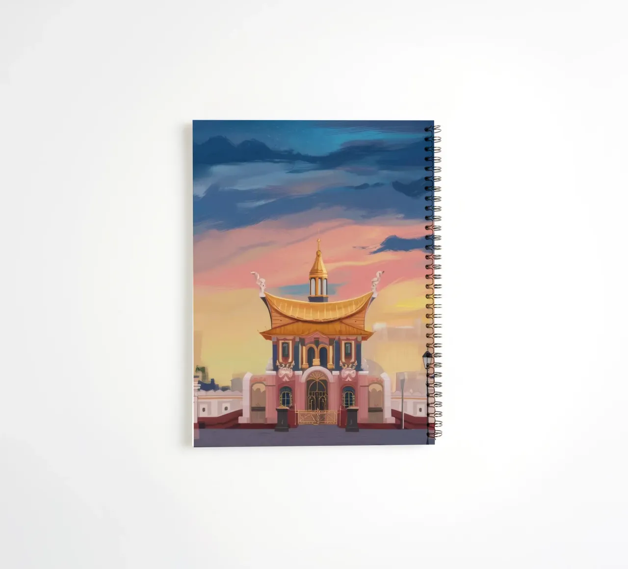 Gilded Temple Twilight spiral notebook by Silk Palette