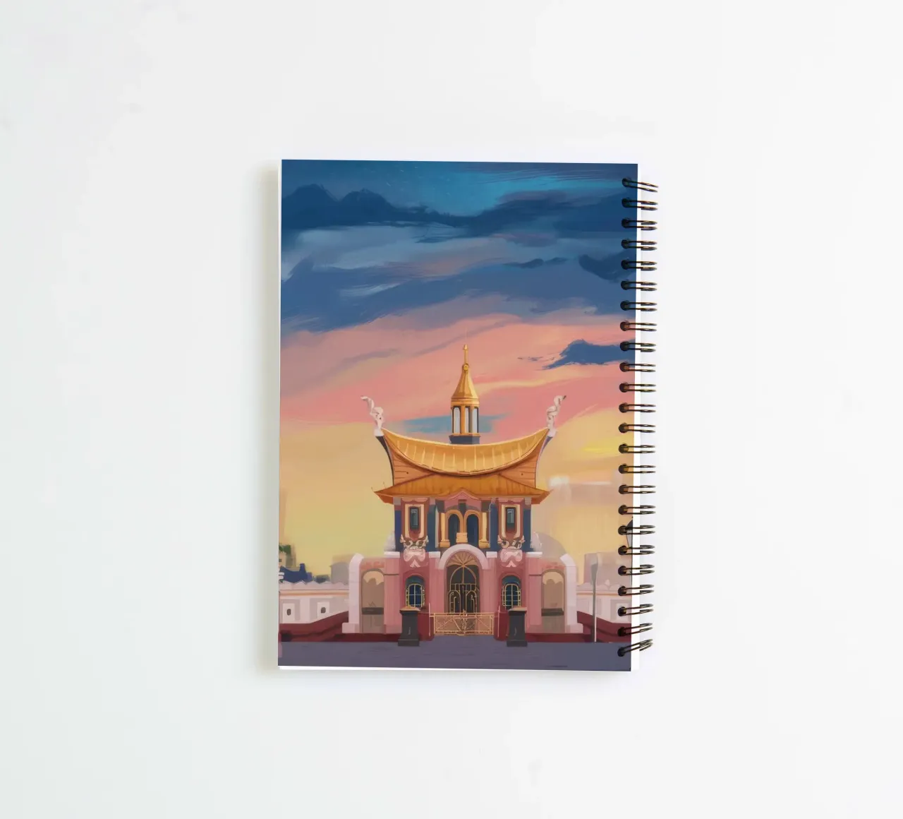 Gilded Temple Twilight spiral notebook by Silk Palette