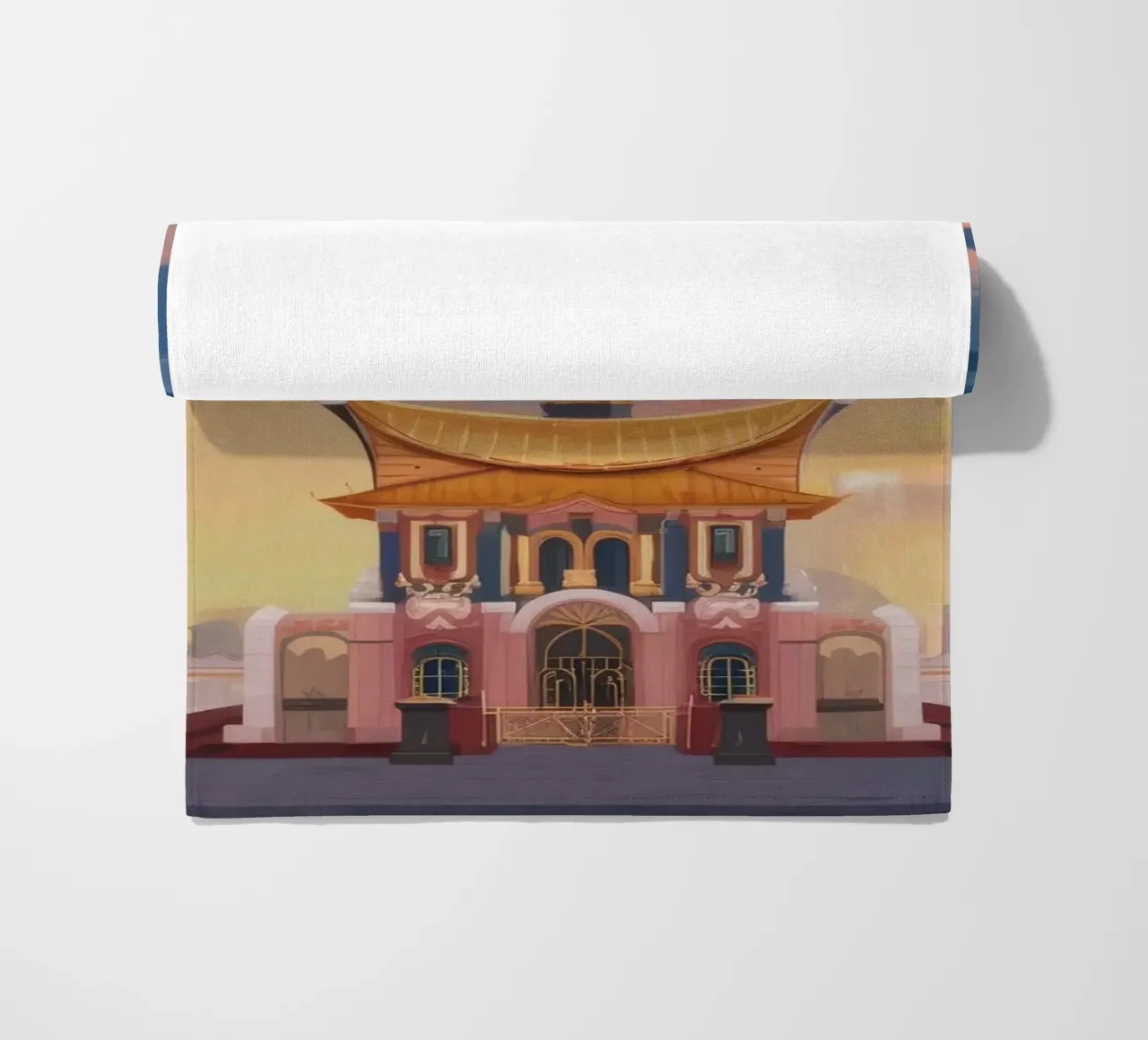 Tempio dorato Crepuscolo telo mare da Silk Palette