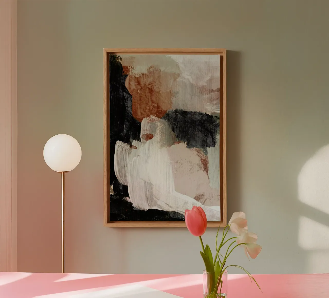 Earthly Abstract canvas met Baklijst van Dan Hobday