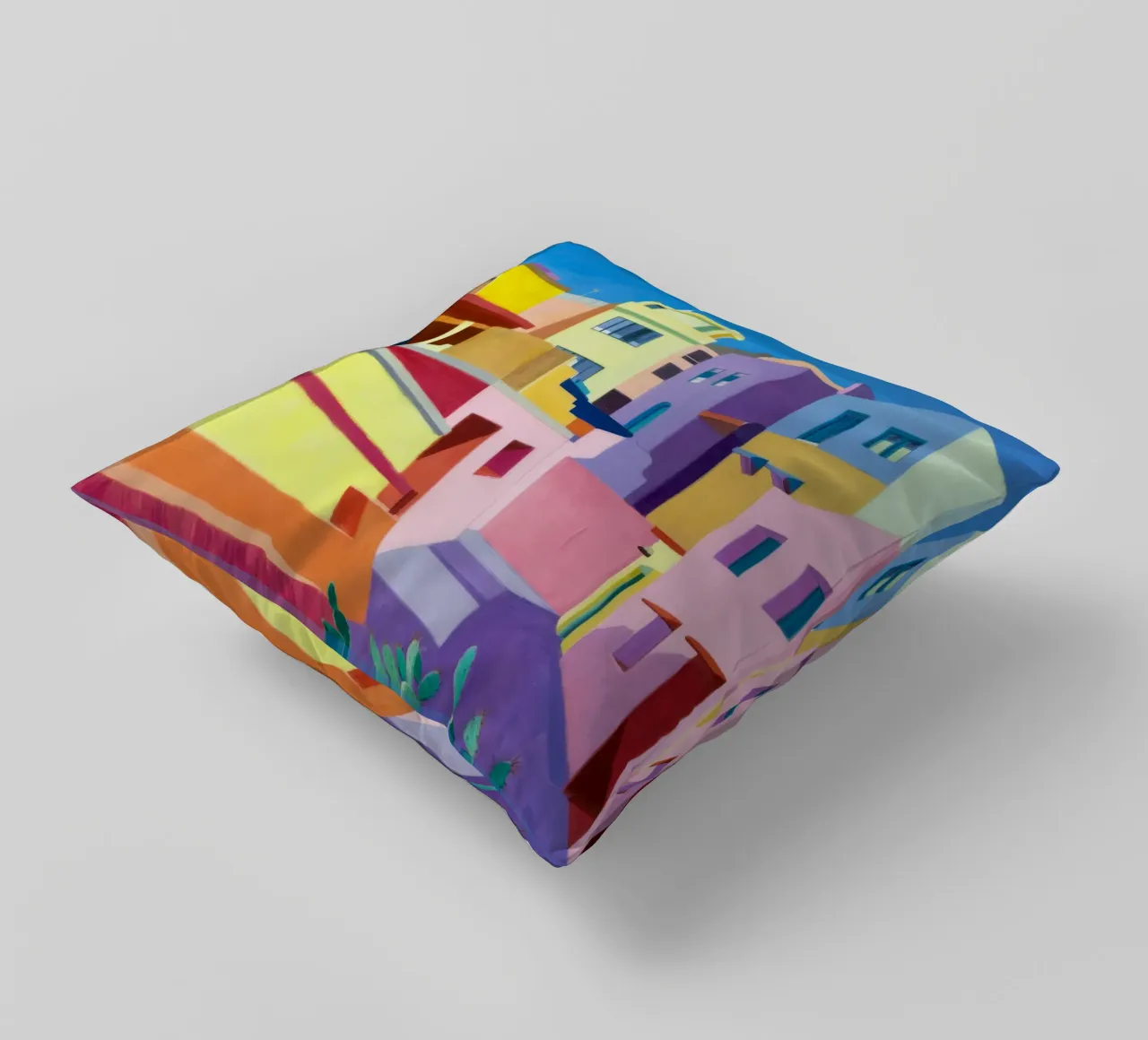 Vibrant City Corner decorative cushion by Silk Palette