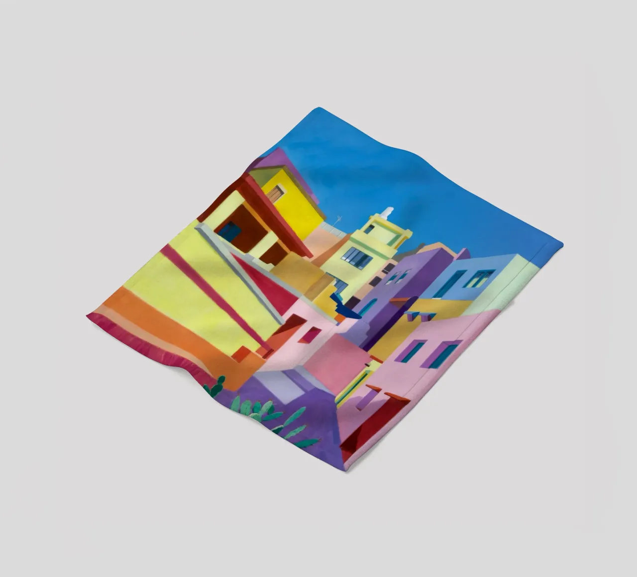 Vibrant City Corner fleece blanket by Silk Palette