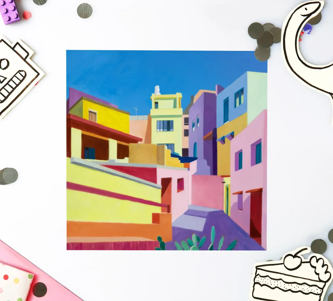 Le coin des villes dynamiques autocollant de Silk Palette