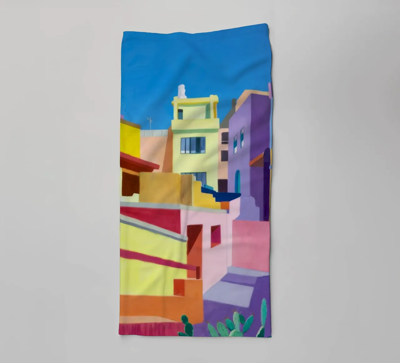 Vibrant City Corner towel by Silk Palette