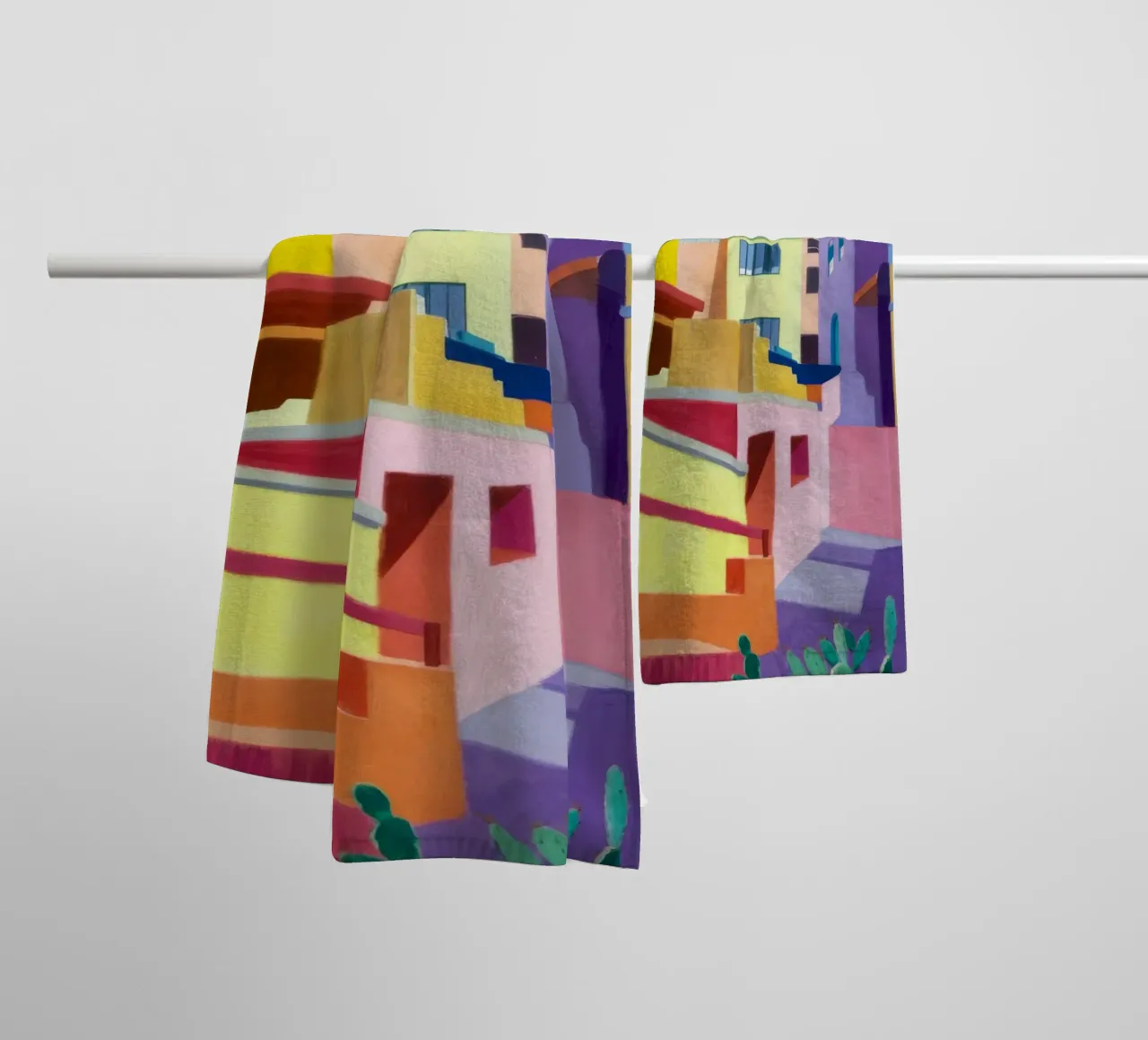 Vibrant City Corner towel by Silk Palette