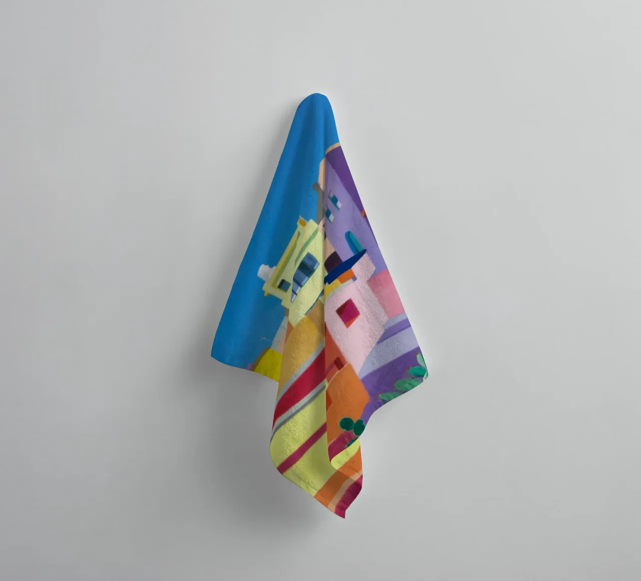 Vibrant City Corner towel by Silk Palette