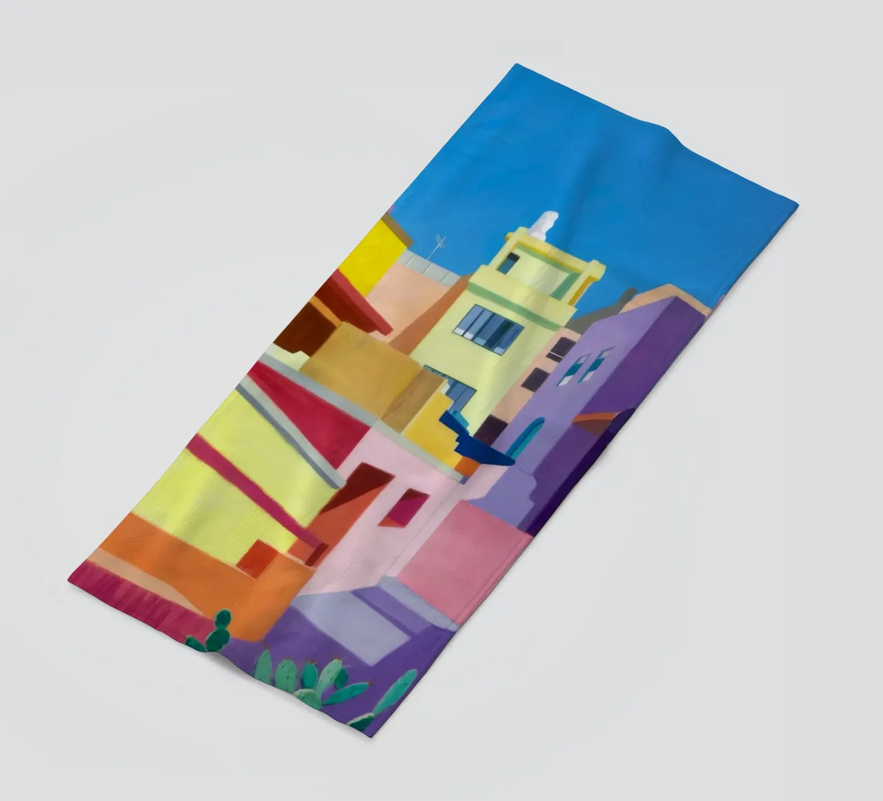 Vibrant City Corner beach towel by Silk Palette
