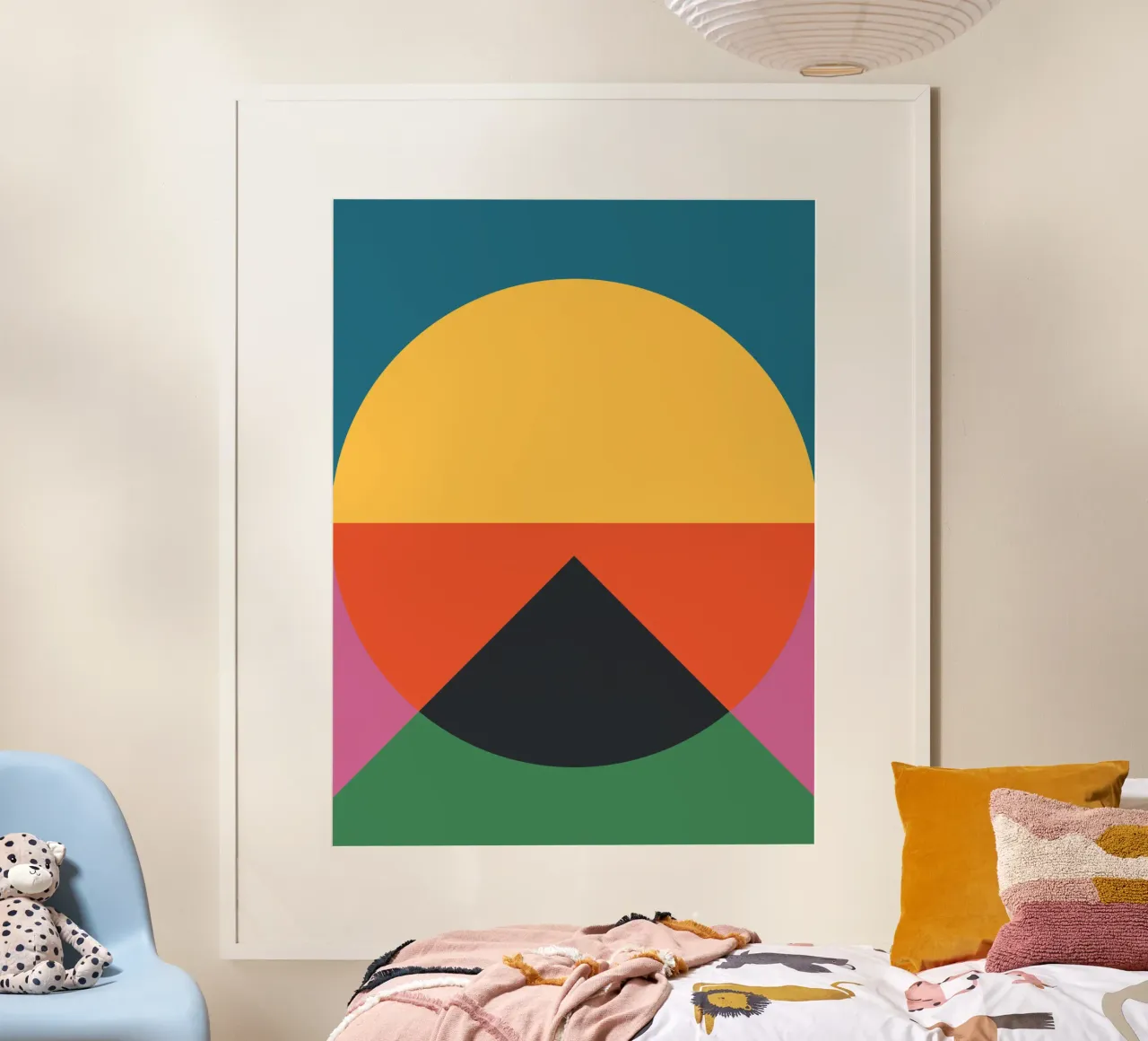 Kleurrijke Geometrische Bauhaus geïnspireerde print Modern Abstract poster van THE MOTIVATED TYPE