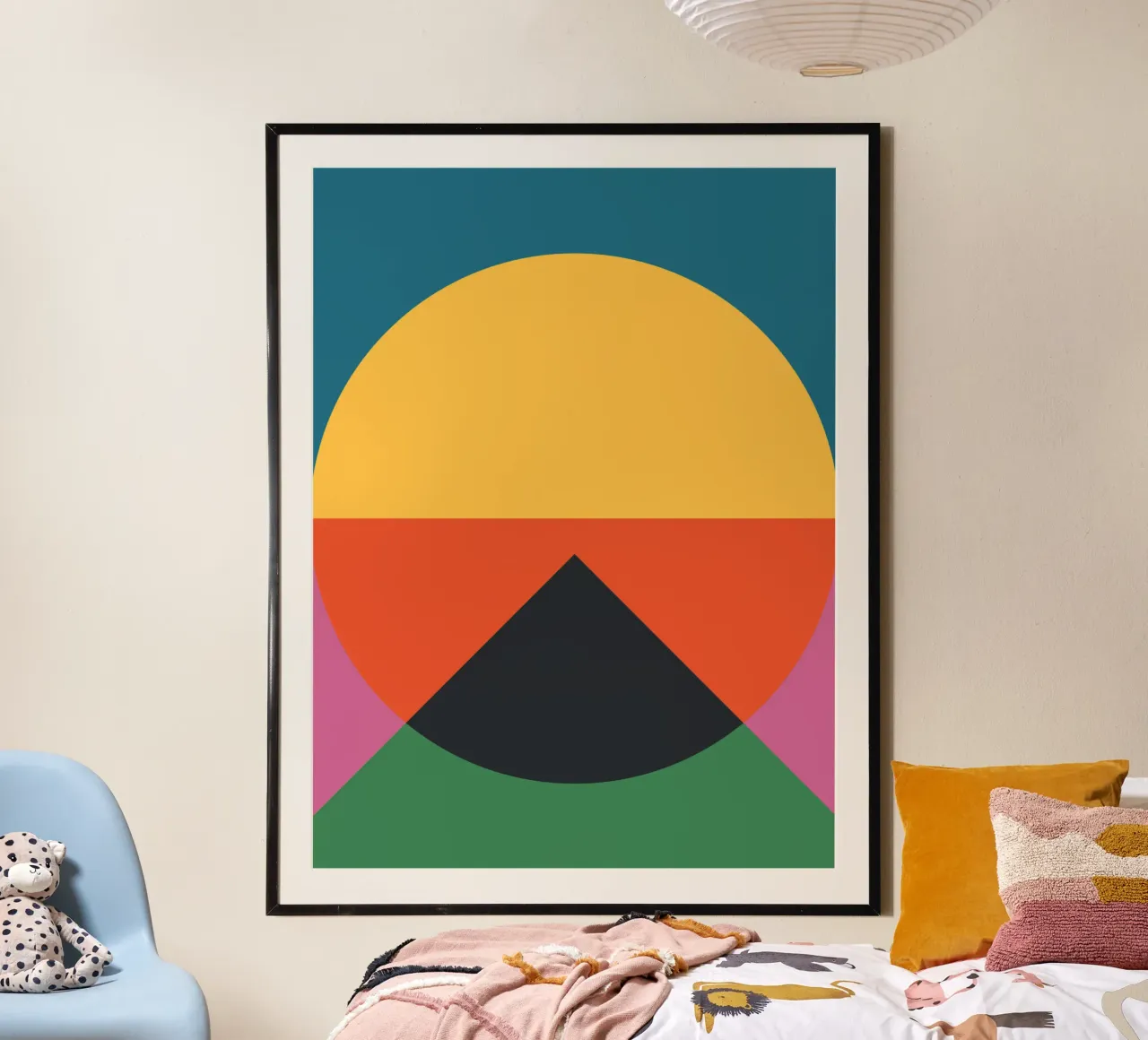 Kleurrijke Geometrische Bauhaus geïnspireerde print Modern Abstract poster van THE MOTIVATED TYPE