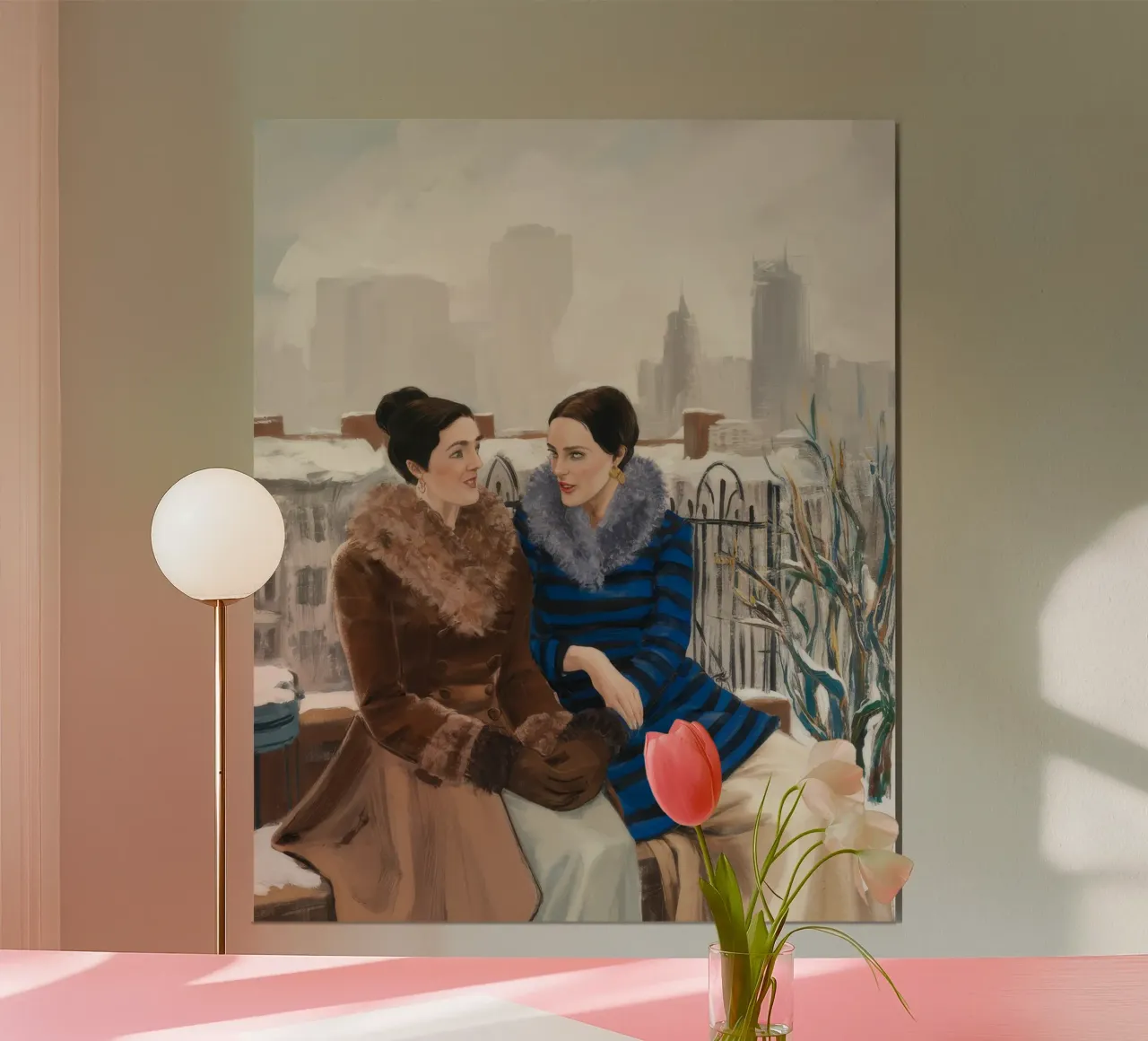 Conversazione sull'età dell'oro poster con telaio in legno da Silk Palette