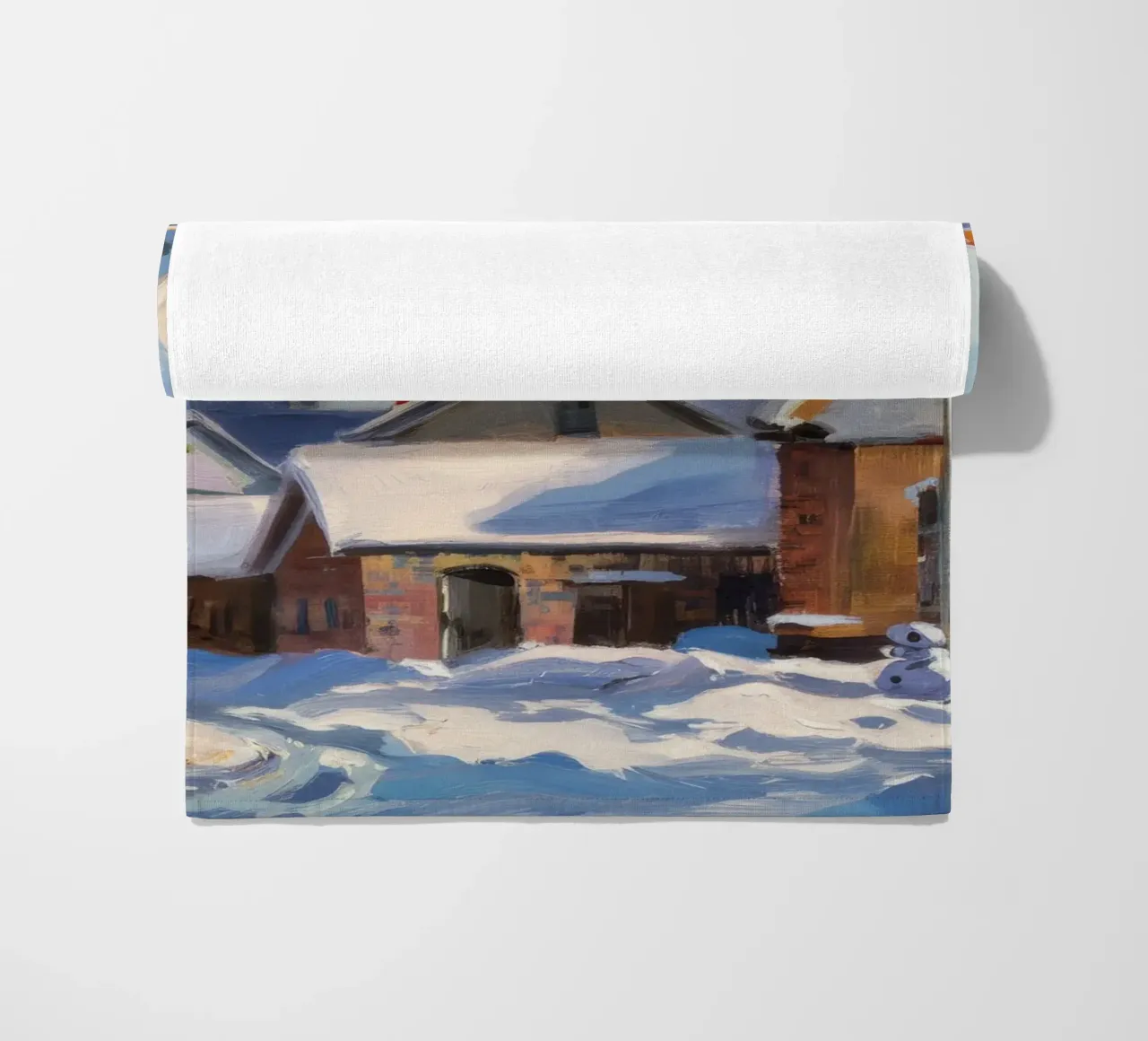 Campanile della chiesa innevato telo mare da Silk Palette