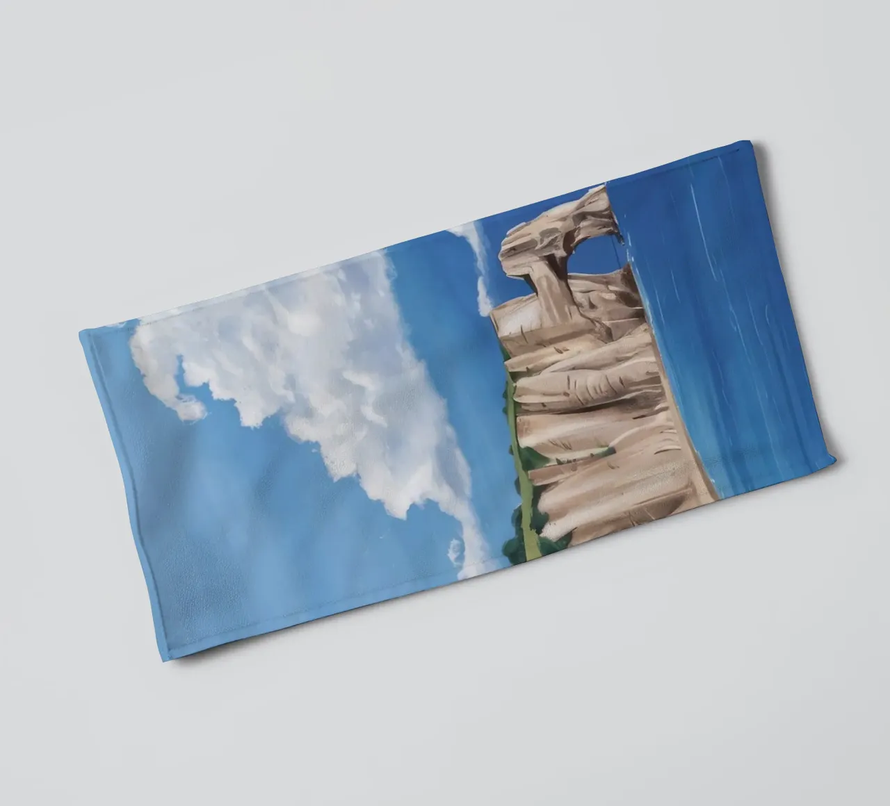 Cliffs of Normandy towel by Silk Palette