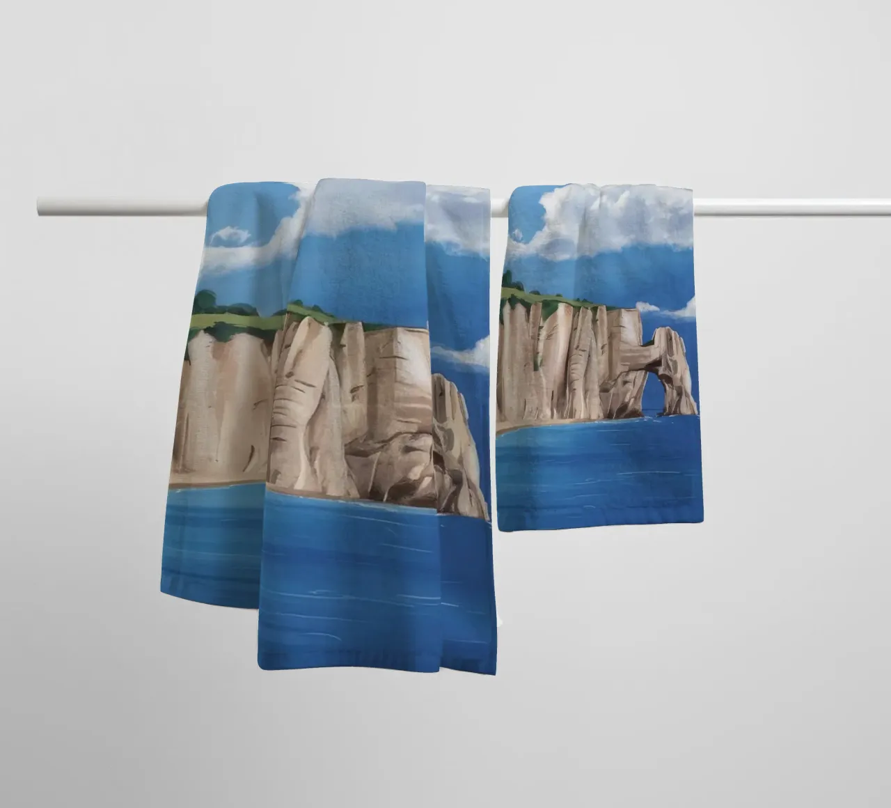 Cliffs of Normandy towel by Silk Palette