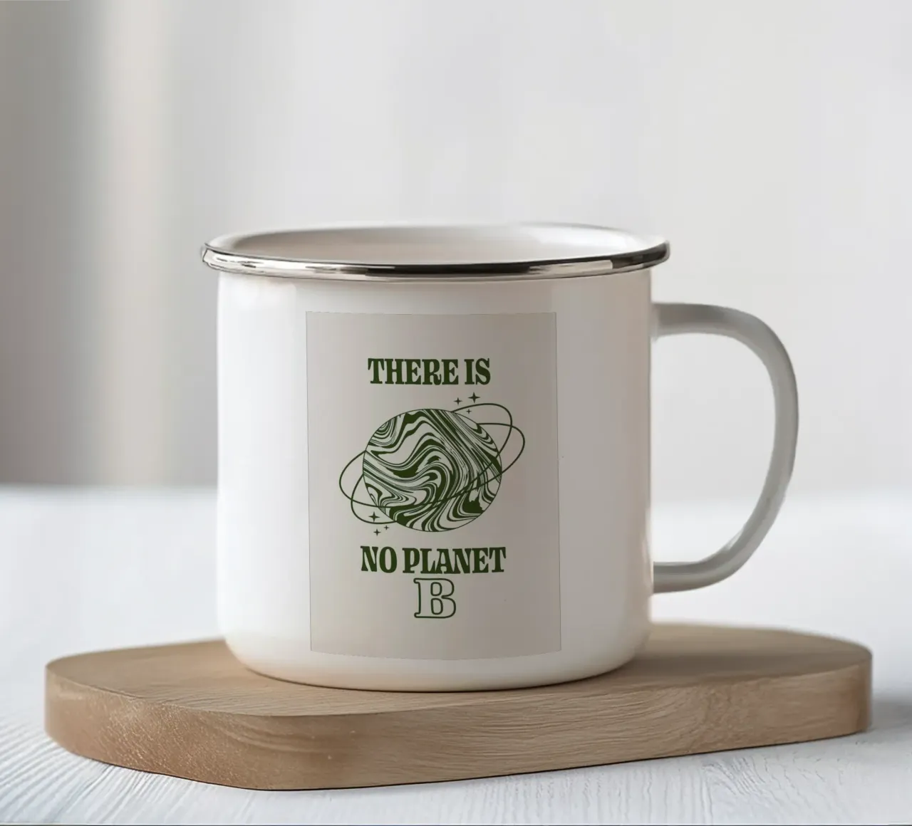There Is No Planet B Emaille Tasse von cafelab