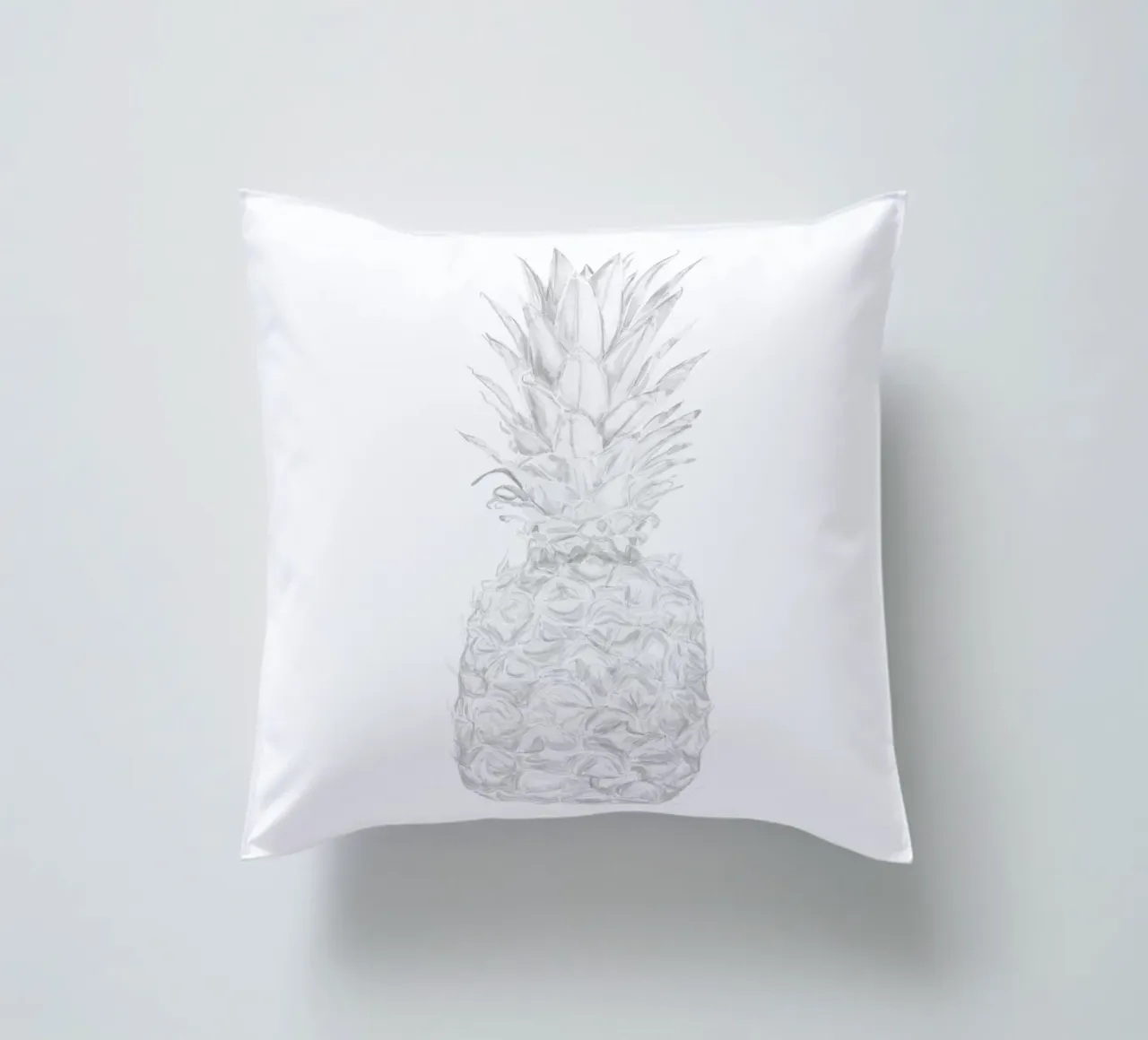 Acquerello minimalista in bianco e nero Ananas tropicale cuscino da This Wild Soul - Illustration