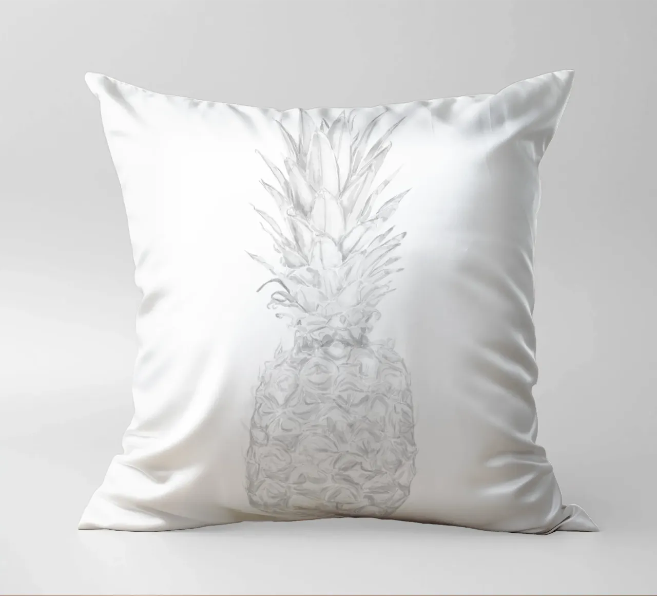 Acquerello minimalista in bianco e nero Ananas tropicale cuscino da This Wild Soul - Illustration