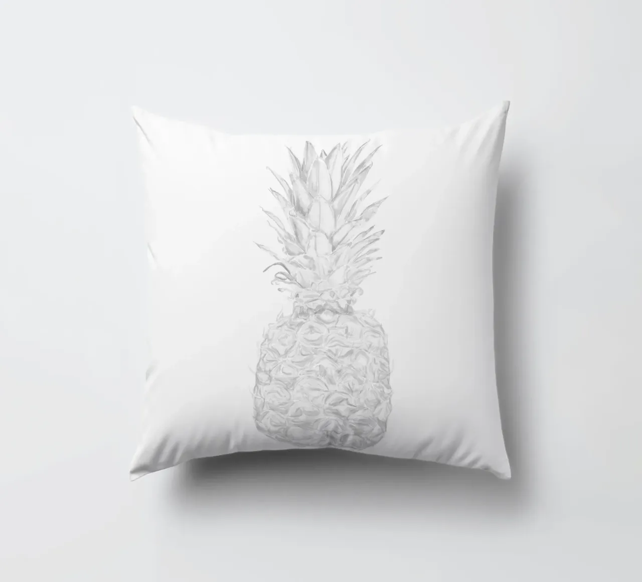 Acquerello minimalista in bianco e nero Ananas tropicale cuscino da This Wild Soul - Illustration