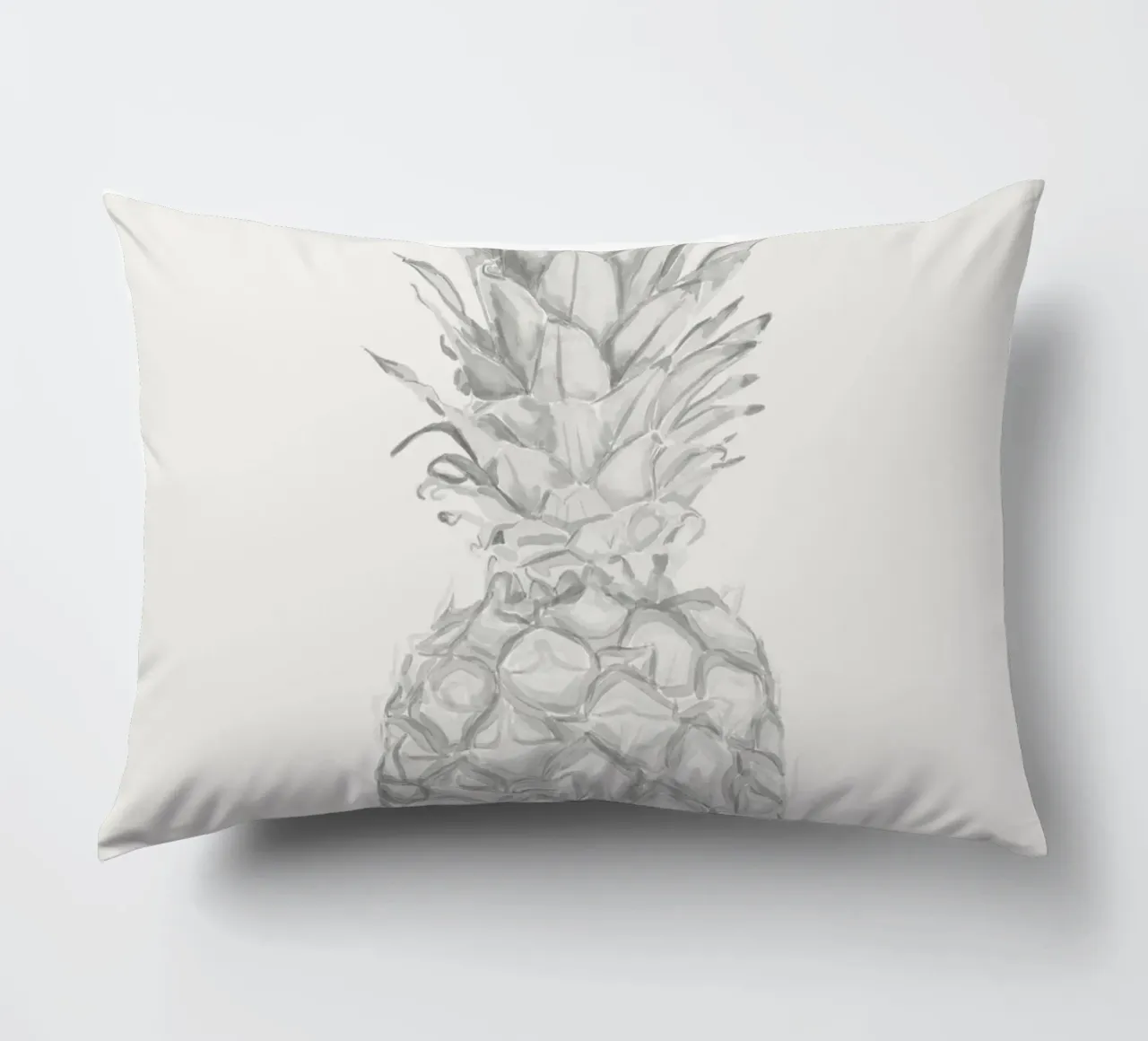 Acquerello minimalista in bianco e nero Ananas tropicale cuscino da This Wild Soul - Illustration