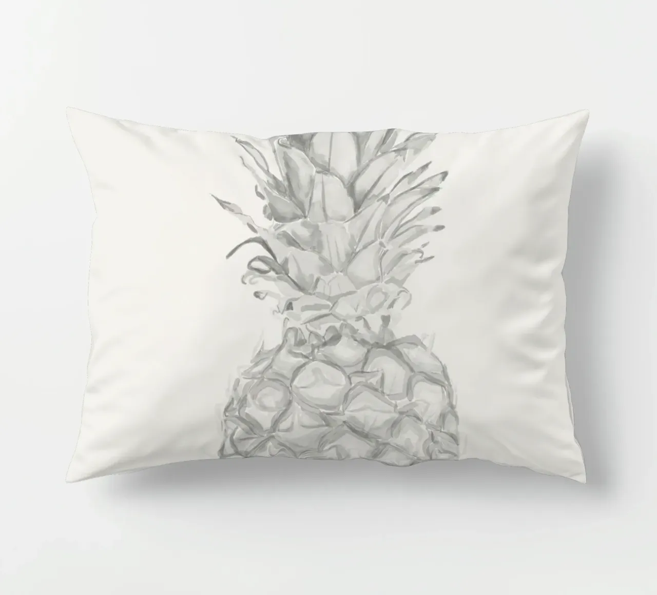 Acquerello minimalista in bianco e nero Ananas tropicale cuscino da This Wild Soul - Illustration