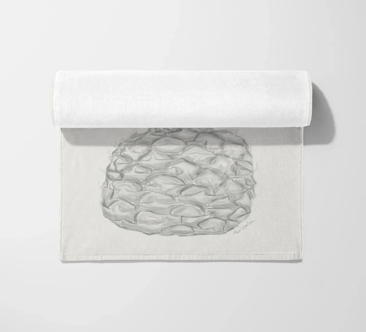 Acquerello minimalista in bianco e nero Ananas tropicale telo mare da This Wild Soul - Illustration