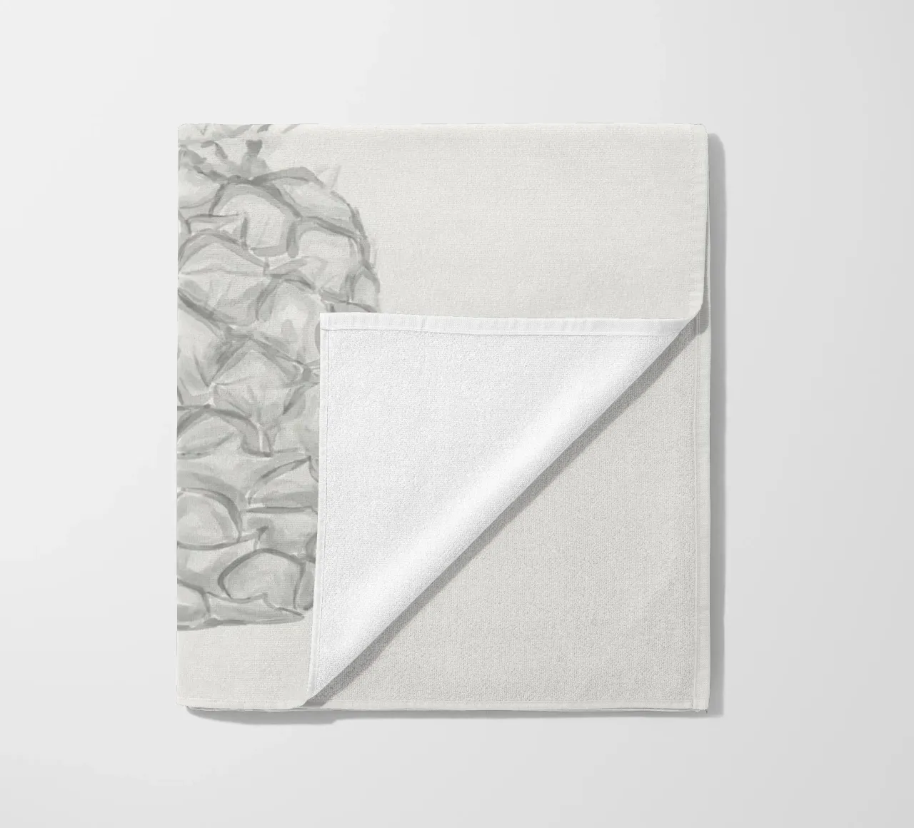 Acquerello minimalista in bianco e nero Ananas tropicale telo mare da This Wild Soul - Illustration