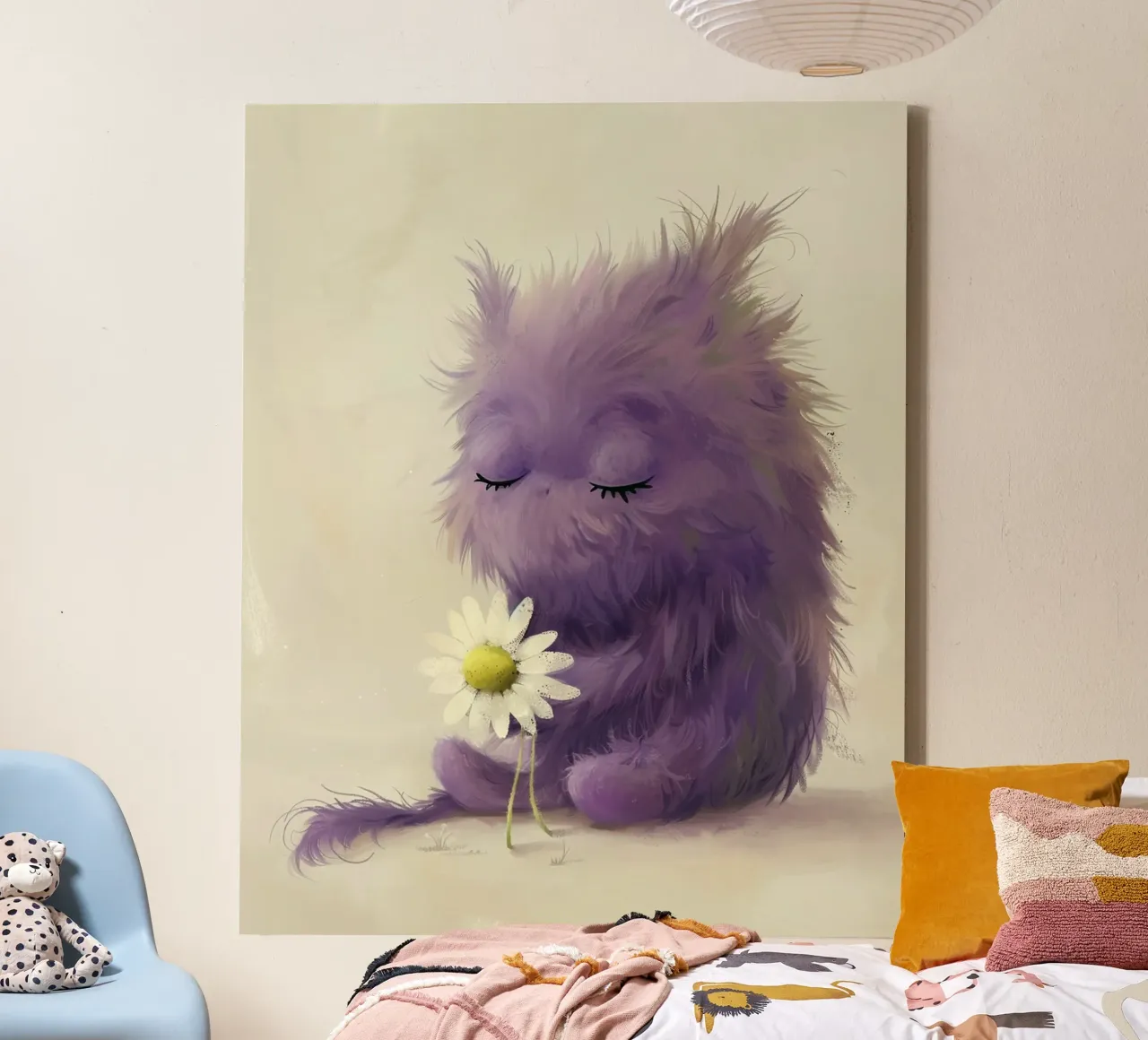 The Soft Purple Monster canvas with Floater frame by wonderfolk