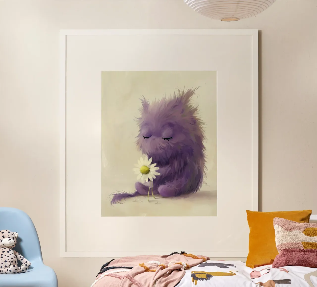 The Soft Purple Monster poster con telaio in plastica da wonderfolk