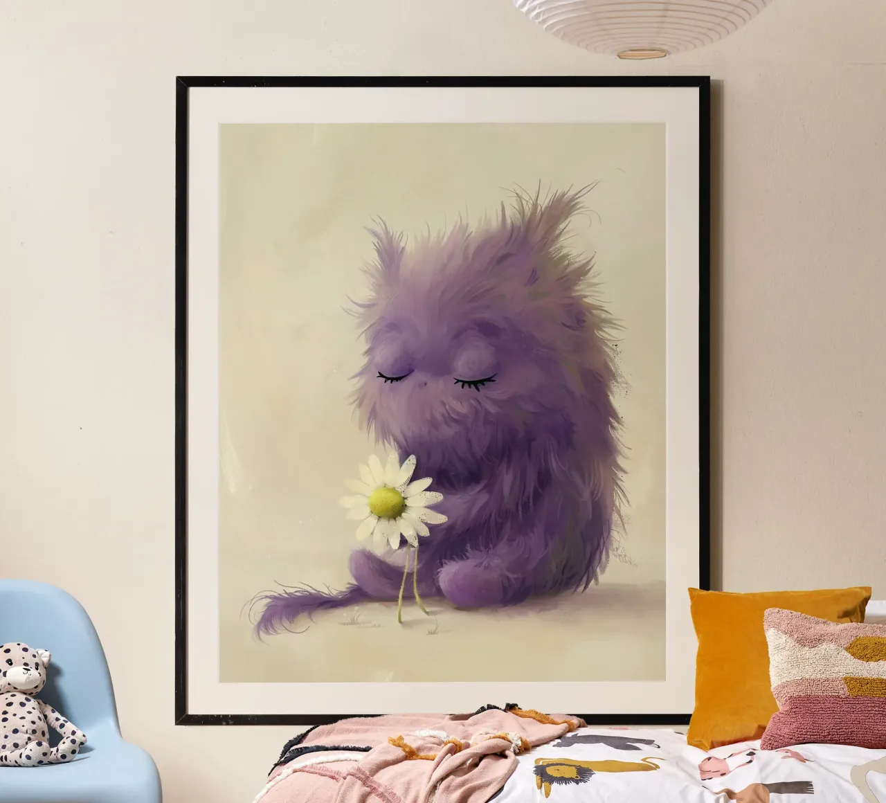 The Soft Purple Monster poster con telaio in plastica da wonderfolk