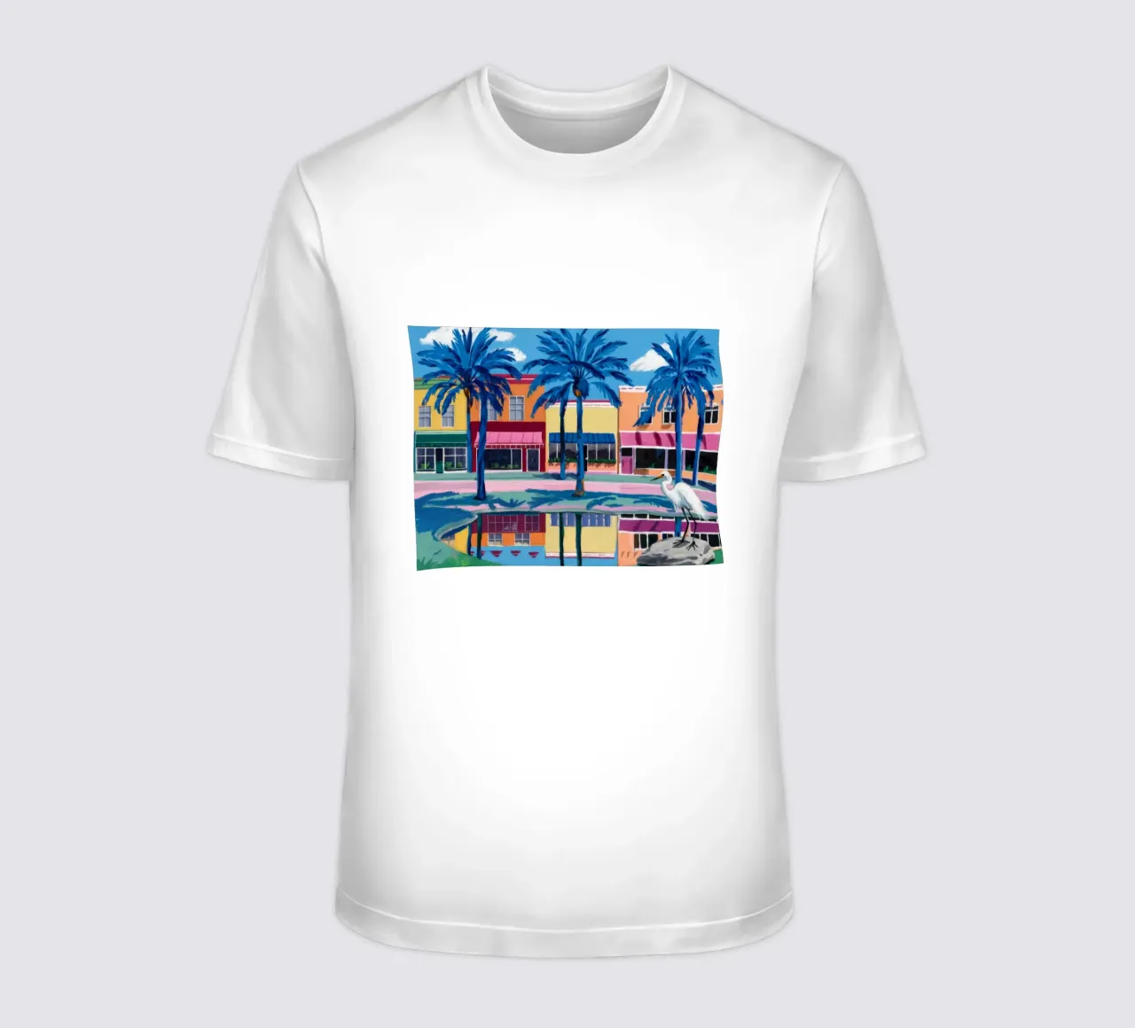 Reflected Palm City t-shirt by Silk Palette