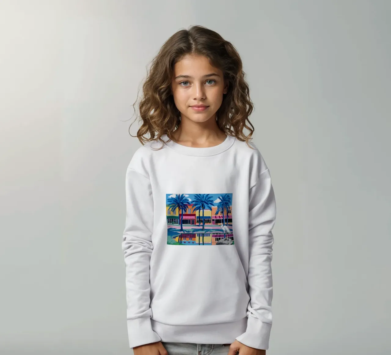Reflektierte Palm City Kinder Sweatshirt von Silk Palette