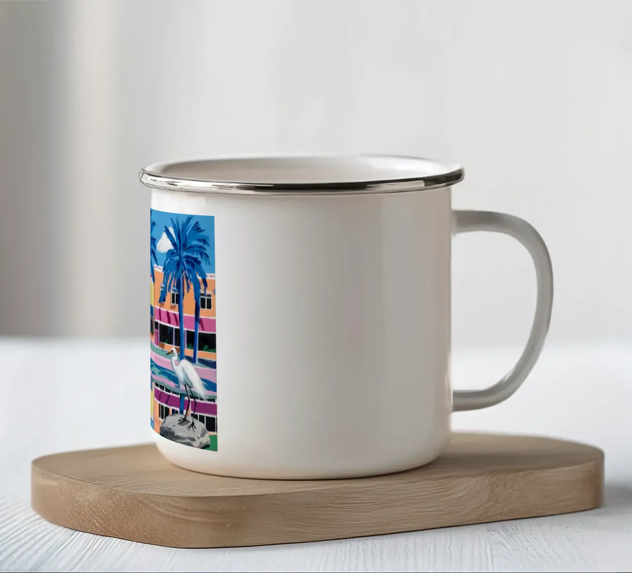 Palm City riflessa tazza in smalto da Silk Palette