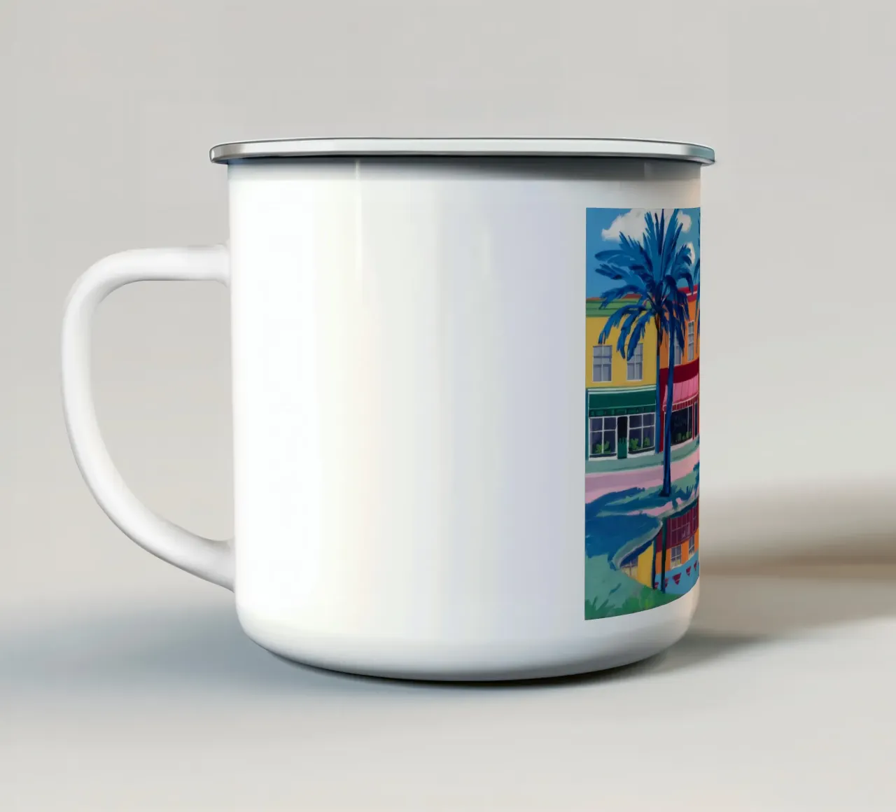 Palm City riflessa tazza in smalto da Silk Palette