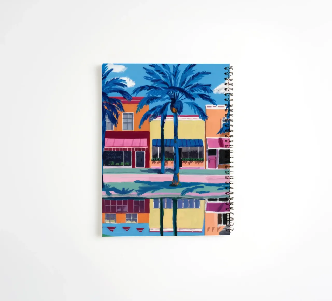 Reflected Palm City spiral notebook by Silk Palette