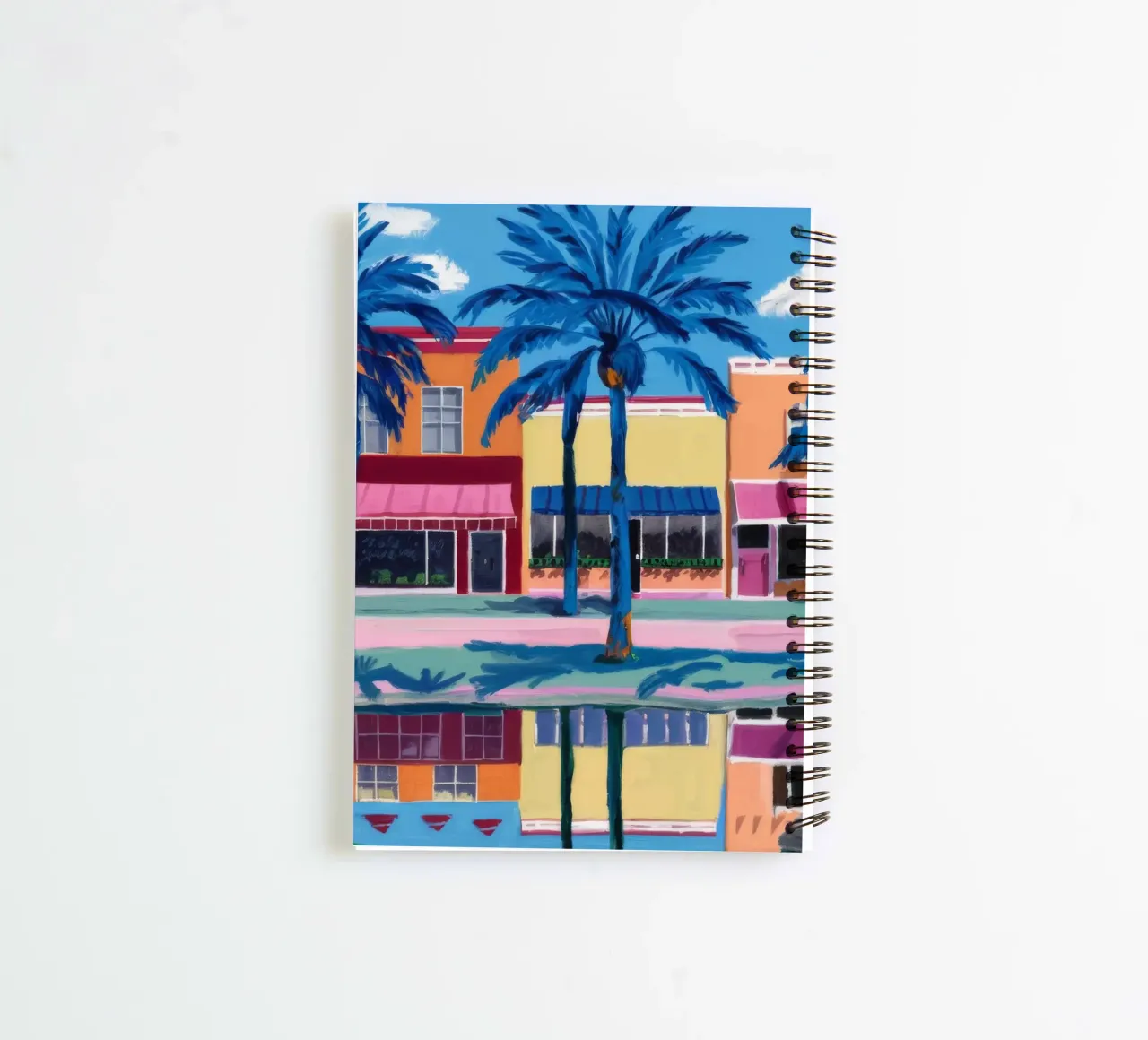 Reflected Palm City spiral notebook by Silk Palette