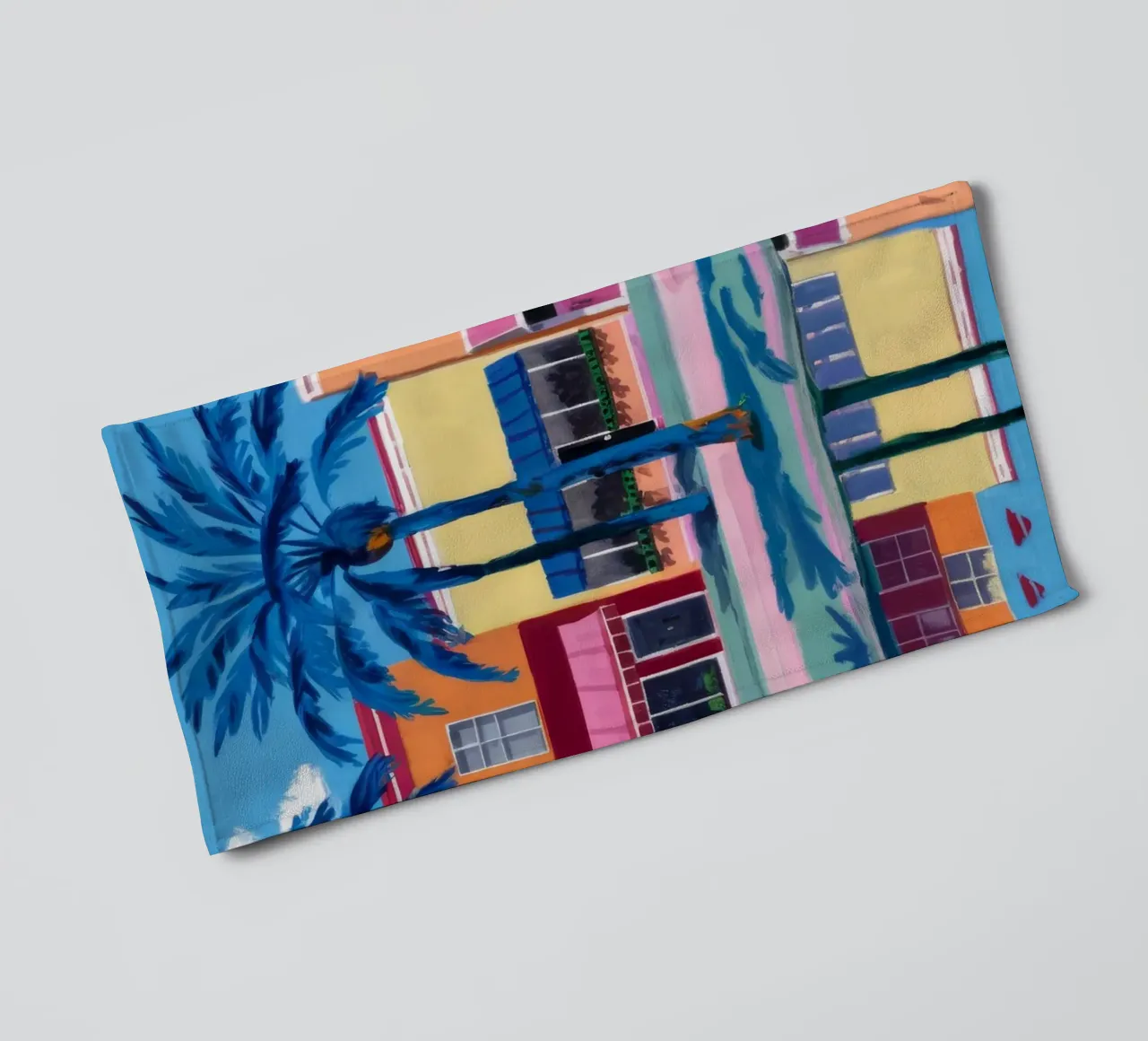 Reflected Palm City towel by Silk Palette