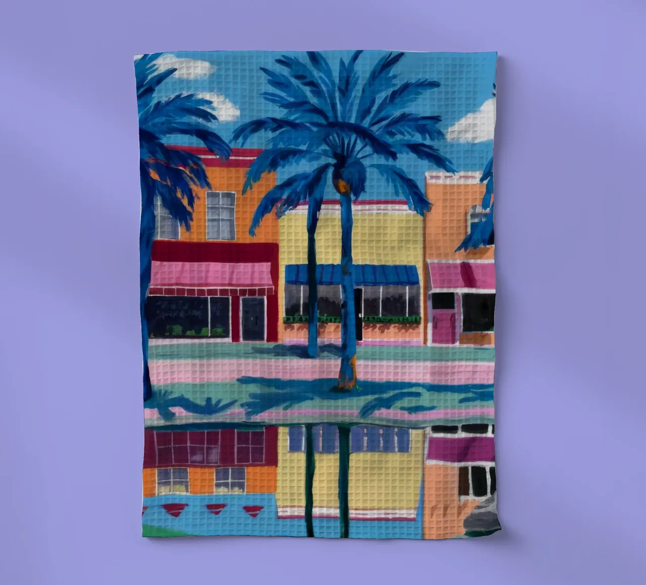Palm City riflessa canovaccio da cucina da Silk Palette
