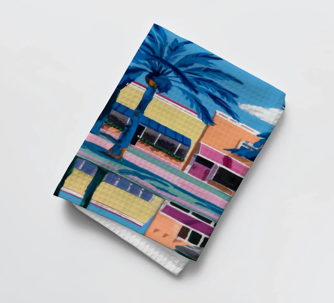 Palm City riflessa canovaccio da cucina da Silk Palette
