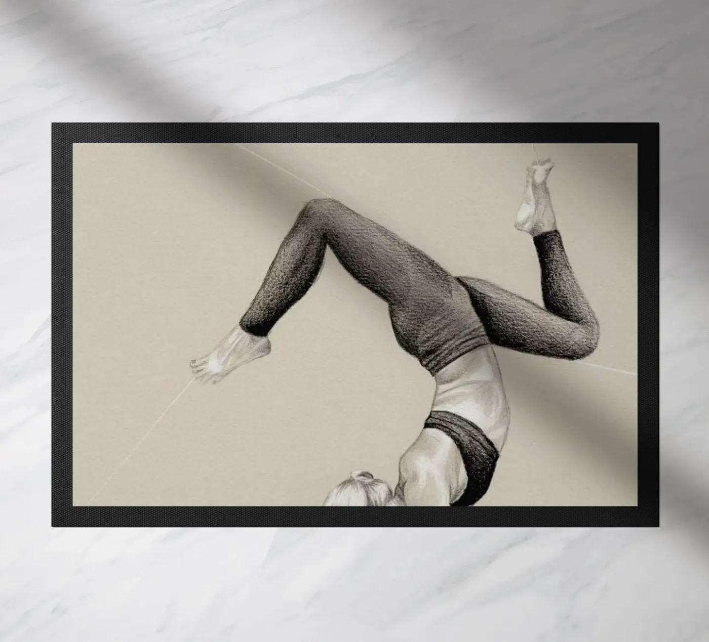 Yoga 3 doormat by Libby Watkins
