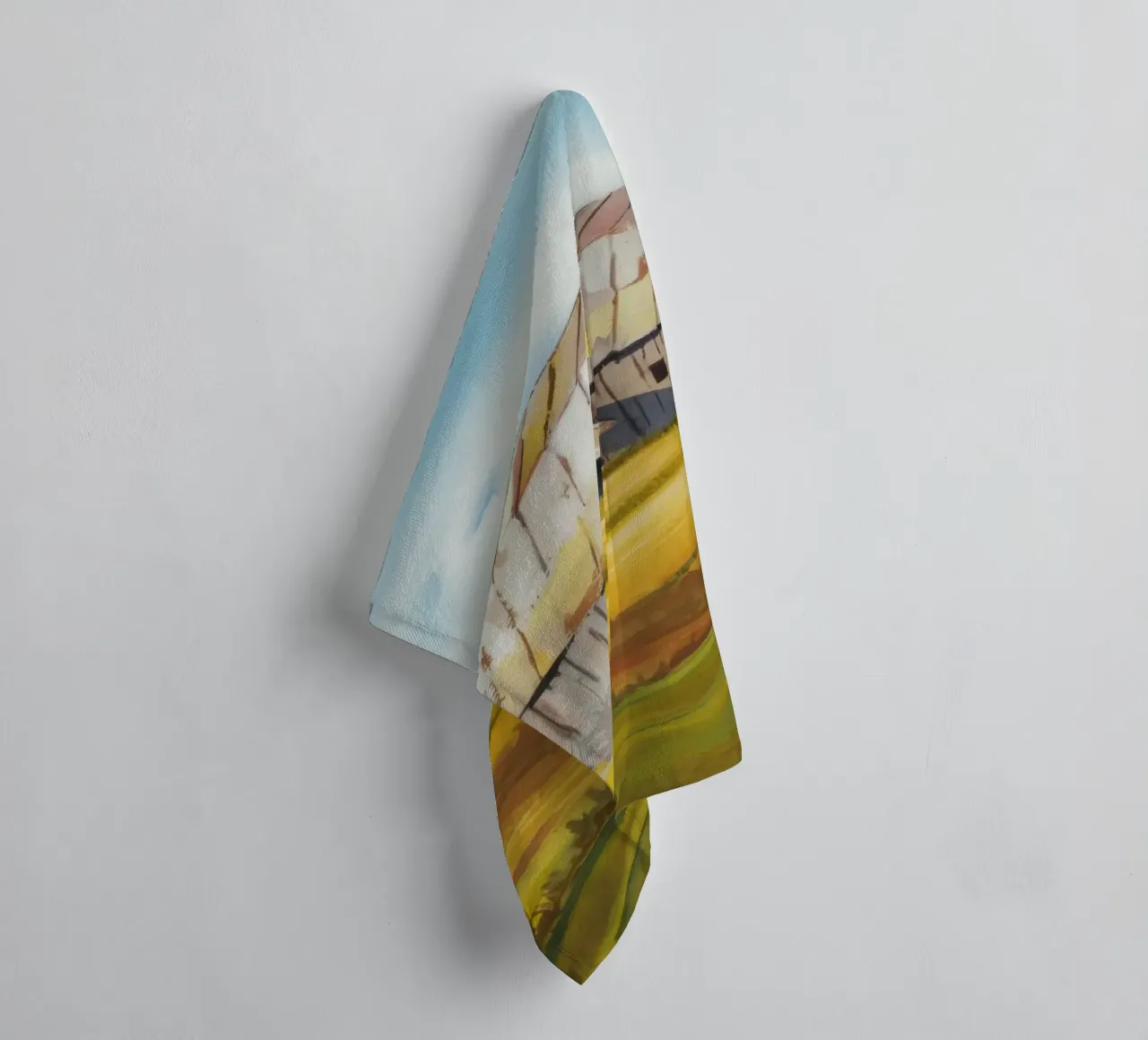 Scena autunnale di un fienile asciugamano da bagno da Silk Palette