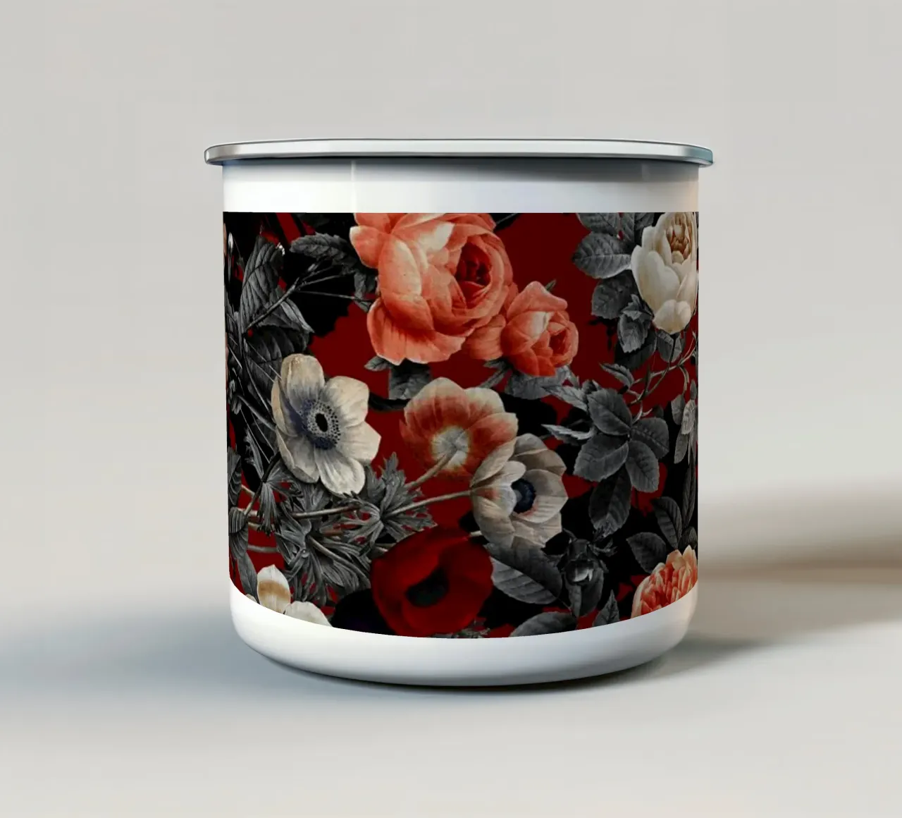 Night Roses tazza in smalto da burcukorkmazyurek