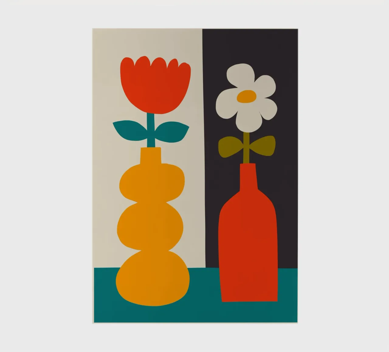 Colourful Mid Century Modern Vases Art Print Minimalist notebook by THE MOTIVATED TYPE