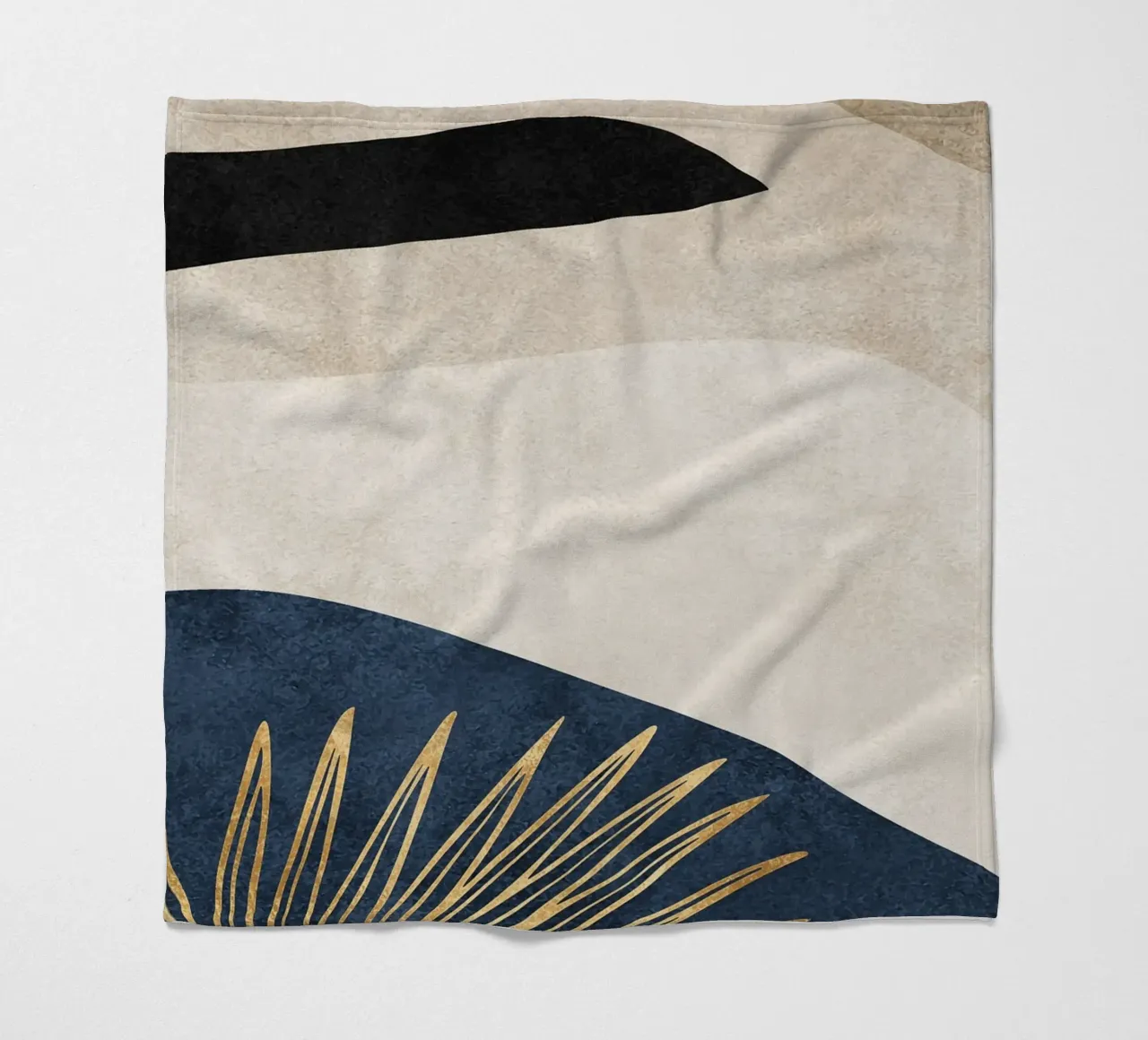 abstract art boho gold leaf coperta in pile da vintageshop