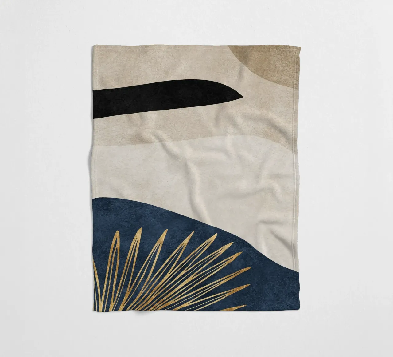 abstract art boho gold leaf coperta in pile da vintageshop