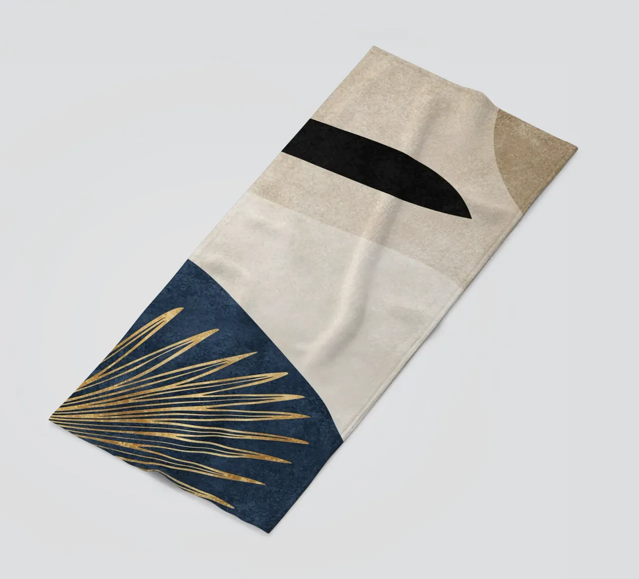 abstract art boho gold leaf telo mare da vintageshop