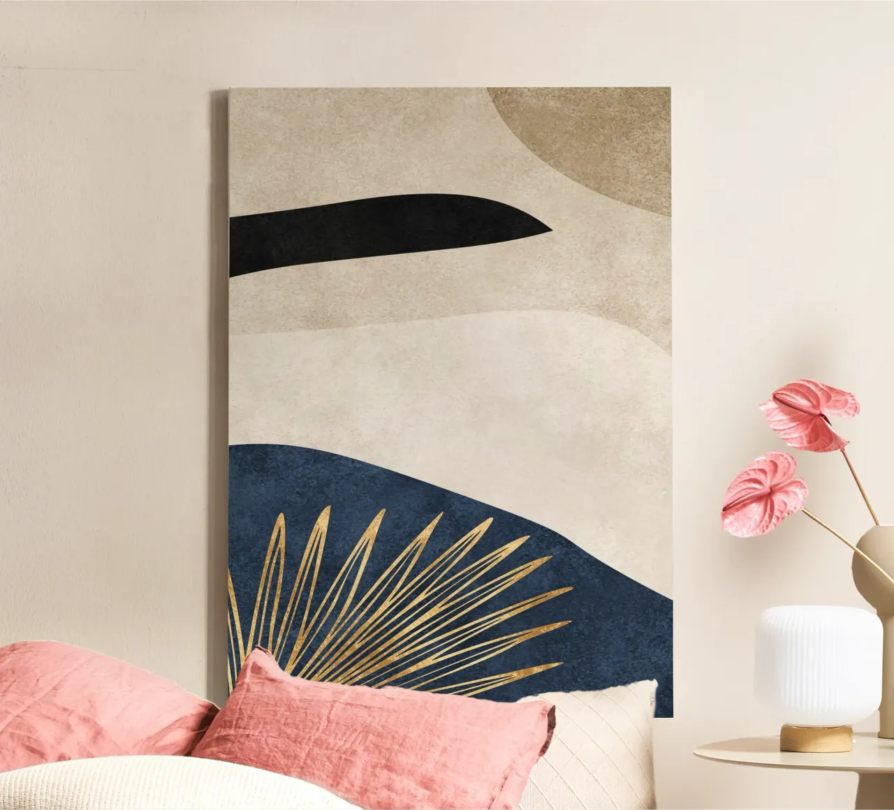 abstract art boho gold leaf canvas by vintageshop