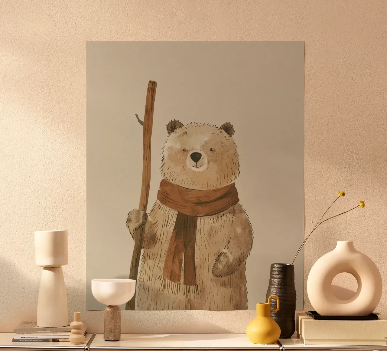 The Brave Little Bear poster con telaio in legno da wonderfolk