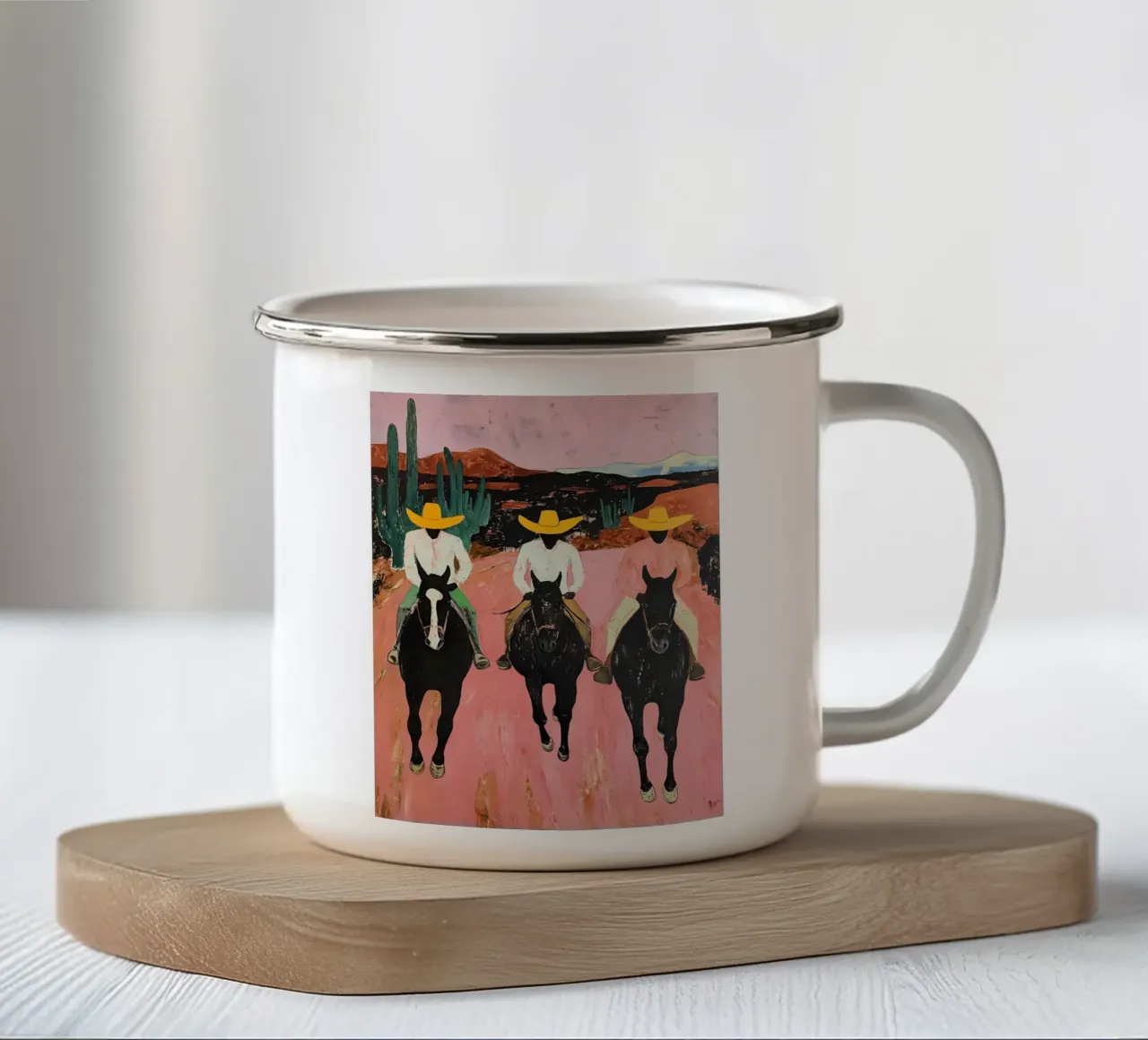 Cowboys tazza in smalto da IamHomeStudio